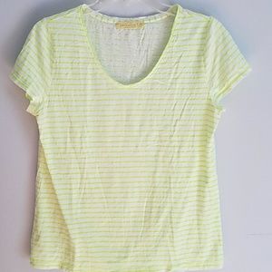 Neon green striped tee